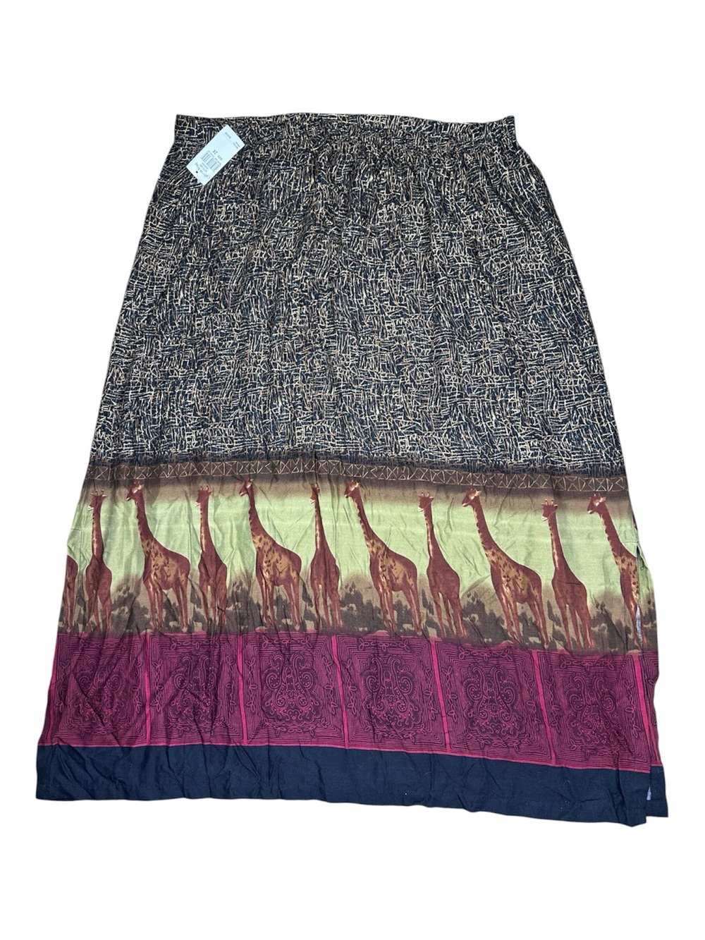 Vintage NWT California KRUSH Maxi Skirt with Giraffe Print